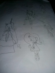 Size: 960x1280 | Tagged: artist needed, safe, fluttershy, equestria girls, g4, monochrome, traditional art