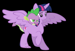 Size: 7601x5177 | Tagged: safe, spike, twilight sparkle, alicorn, pony, g4, 1000 hours in ms paint, absurd resolution, conjoined, female, fusion, mare, ms paint, twilight sparkle (alicorn), two heads, what has science done