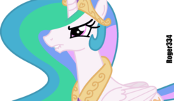 Size: 1222x710 | Tagged: safe, artist:roger334, princess celestia, alicorn, pony, g4, female, lip bite, mare, simple background, solo, transparent background, vector