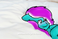 Size: 250x167 | Tagged: safe, artist:minty-answers, minty, vocational death cruise, g3, blushing, floppy ears, irl, looking up, lying down, photo, pillow, ponies in real life, watermark