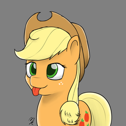 Size: 1280x1280 | Tagged: safe, artist:mkogwheel, applejack, earth pony, pony, g4, :p, cute, female, jackabetes, mare, silly, silly pony, solo, tongue out