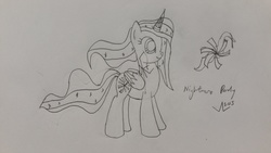 Size: 5312x2988 | Tagged: safe, artist:parclytaxel, oc, oc only, oc:parcly taxel, alicorn, pony, windigo, alicorn oc, blank eyes, crying, horn, horn ring, lineart, monochrome, nightmare parcly, nightmarified, solo, traditional art