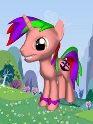 Size: 372x494 | Tagged: safe, artist:theanimefanz, pony, ponylumen, 3d pony creator, horn, jeff hardy, leg rings, male, ponified, stallion, wwe, wwf