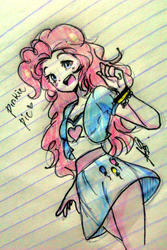 Size: 540x810 | Tagged: safe, artist:aizy-boy, pinkie pie, equestria girls, g4, female, lined paper, solo, traditional art