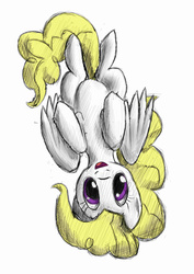 Size: 2893x4092 | Tagged: safe, artist:omgmax, surprise, pegasus, pony, g1, g4, female, g1 to g4, generation leap, mare, solo, traditional art, upside down