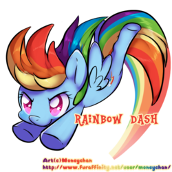 Size: 500x500 | Tagged: safe, artist:moneychan, rainbow dash, g4, female, flying, simple background, solo, transparent background