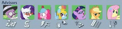 Size: 1173x276 | Tagged: safe, applejack, fluttershy, pinkie pie, rainbow dash, rarity, spike, twilight sparkle, g4, mane seven, mane six, sim city, sim city 4