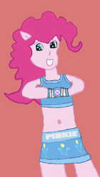Size: 424x750 | Tagged: safe, artist:shafty817, pinkie pie, equestria girls, g4, spoiler:the accompanied, clothes, exeron fighters, pony ears, quality, skirt