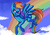 Size: 4960x3508 | Tagged: safe, artist:nimadoodlez, rainbow dash, g4, cloud, cloudy, female, rainbow, solo