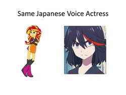 Size: 960x720 | Tagged: safe, sunset shimmer, equestria girls, g4, my little pony equestria girls, ami koshimizu, exploitable meme, japan, japanese, kill la kill, meme, ryuko matoi, same voice actor