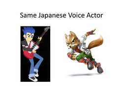 Size: 960x720 | Tagged: safe, flash sentry, fox, equestria girls, g4, exploitable meme, fox mccloud, image macro, japanese, kenji nojima, meme, same voice actor, star fox, super smash bros., super smash bros. 4