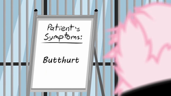 Size: 1280x720 | Tagged: safe, oc, oc only, oc:fluffle puff, tumblr:ask fluffle puff, butthurt, exploitable meme, fluffle horse m.d., house m.d., image macro, meme, whiteboard