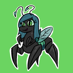 Size: 650x650 | Tagged: safe, artist:jargon scott, queen chrysalis, insect, g4, female, solo, species swap, tank chrysalis