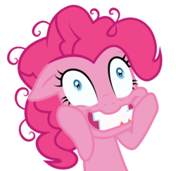 Size: 3642x3558 | Tagged: safe, artist:bigccv, pinkie pie, g4, clock is ticking, female, floppy ears, high res, insanity, simple background, solo, transparent background, twilight snapple, vector