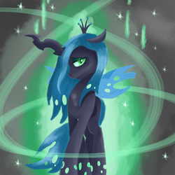 Size: 800x800 | Tagged: source needed, safe, artist:slamjam, queen chrysalis, changeling, changeling queen, g4, female, solo