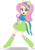 Size: 6000x8672 | Tagged: safe, artist:deathnyan, fluttershy, equestria girls, g4, my little pony equestria girls, .psd available, absurd resolution, boots, canterlot high, clothes, crossed arms, fake tail, female, fluttershy's skirt, helping twilight win the crown, high heel boots, long hair, looking at you, open mouth, polka dot socks, pony ears, pose, school spirit, shoes, simple background, skirt, socks, solo, transparent background, vector, wondercolts