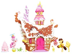 Size: 752x564 | Tagged: safe, boneless, cheese sandwich, gummy, pinkie pie, g4, balloon, sugarcube corner, toy