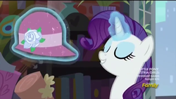 Size: 640x360 | Tagged: safe, screencap, rarity, g4, made in manehattan, cloche hat, hat, levitation, magic