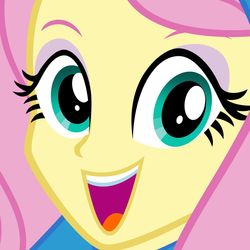 Size: 800x800 | Tagged: safe, artist:deathnyan, fluttershy, equestria girls, g4, cropped, eyeshadow, faic, female, looking at you, makeup, open mouth, simple background, solo, transparent background, vector