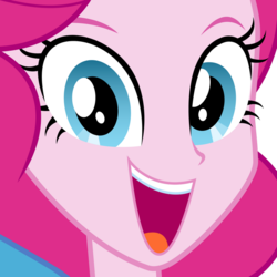 Size: 800x800 | Tagged: safe, pinkie pie, equestria girls, g4, close-up, cropped, faic, female, looking at you, open mouth, simple background, solo, transparent background, vector