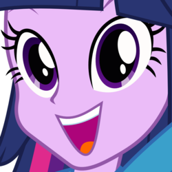 Size: 800x800 | Tagged: safe, twilight sparkle, equestria girls, g4, cropped, faic, female, looking at you, open mouth, simple background, smiling, solo, transparent background, vector