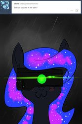 Size: 1050x1582 | Tagged: safe, artist:underpable, princess luna, just another luna blog, g4, :3, female, goggles, night vision goggles, solo