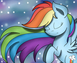 Size: 1024x835 | Tagged: safe, artist:theartistsora, rainbow dash, g4, eyes closed, female, rearing, solo, spread wings