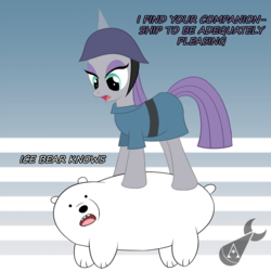 Size: 1024x1024 | Tagged: safe, artist:docapocalypse, maud pie, g4, crossover, crossover shipping, female, ice bear, male, shipping, straight, text, we bare bears