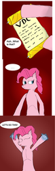 Size: 1280x3952 | Tagged: safe, pinkie pie, vocational death cruise, g4, invite, scroll