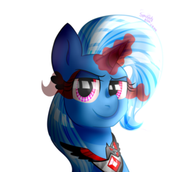 Size: 5022x5000 | Tagged: safe, artist:spaceponyarts, trixie, pony, unicorn, g4, absurd resolution, alicorn amulet, female, glowing eyes, mare, portrait, simple background, solo, transparent background