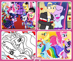 Size: 300x250 | Tagged: safe, artist:dm29, applejack, flash sentry, fluttershy, pinkie pie, princess celestia, rainbow dash, rarity, twilight sparkle, equestria girls, g4, advertisement, blushing, female, fynsy, kissing, male, mane six, ship:flashlight, shipping, straight