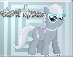 Size: 900x699 | Tagged: safe, artist:cyber-murph, silver spoon, g4, female, frown, glasses, looking at you, necklace, solo