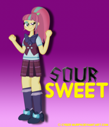 Size: 3136x3645 | Tagged: safe, artist:cyber-murph, sour sweet, equestria girls, g4, my little pony equestria girls: friendship games, bad anatomy, bowtie, clothes, crystal prep academy, crystal prep academy uniform, crystal prep shadowbolts, female, fist, freckles, high res, school uniform, smiling, solo
