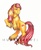 Size: 493x595 | Tagged: safe, artist:mustbejewel, sunburst (g1), earth pony, pony, g1, male, mountain boy ponies, rearing, solo, stallion, tail, unshorn fetlocks