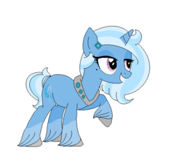 Size: 513x485 | Tagged: safe, artist:chibimufffin, trixie, pony, unicorn, g4, female, mare, raised hoof, simple background, solo, unshorn fetlocks, white background