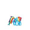 Size: 100x100 | Tagged: safe, artist:des-the-dragon, rainbow dash, g4, animated, crossover, pixel art, simple background, sonic the hedgehog, sonic the hedgehog (series), super rainbow dash, transparent background