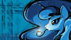 Size: 1280x720 | Tagged: safe, artist:flamevulture17, princess luna, g4, female, pipe, smoking, solo