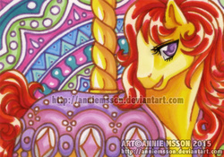 Size: 570x400 | Tagged: safe, artist:anniemsson, diamond dreams, g1, traditional art