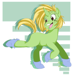 Size: 1024x1024 | Tagged: safe, artist:artisan-garden, oc, oc only, pony, unicorn, blank flank, freckles, galoshes, ponified, simple background, solo