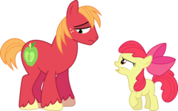 Size: 3568x2233 | Tagged: safe, artist:porygon2z, apple bloom, big macintosh, earth pony, pony, brotherhooves social, g4, high res, male, missing accessory, simple background, stallion, transparent background, vector
