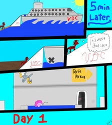 Size: 1280x1432 | Tagged: safe, derpy hooves, pegasus, pony, vocational death cruise, g4, 1000 hours in ms paint, cruise, female, mare, ms paint, ocean, pinkie tard