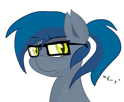 Size: 1124x931 | Tagged: safe, artist:candel, oc, oc only, oc:mosina, bat pony, pony, glasses, looking at you, solo