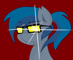 Size: 1124x931 | Tagged: safe, artist:candel, oc, oc only, oc:mosina, bat pony, pony, glare, glasses, scary shiny glasses, solo