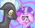 Size: 1500x1236 | Tagged: safe, artist:purpleloverpony, amethyst star, sparkler, thunderlane, pegasus, pony, unicorn, g4, blushing, crack shipping, female, floppy ears, looking at each other, looking at someone, male, mare, ship:amethystlane, shipping, stallion, straight