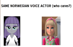 Size: 1000x643 | Tagged: safe, maud pie, human, equestria girls, g4, my little pony equestria girls: rainbow rocks, agnes fasting, barbie, barbie & her sisters in a pony tale, exploitable meme, marie (barbie), meme, norway, norwegian, same voice actor, who cares