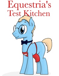 Size: 1041x1328 | Tagged: safe, oc, oc only, america's test kitchen, apron, bowtie, chris kimball, clothes, couldn't think of a good cutie mark, glasses, solo