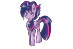 Size: 4340x2893 | Tagged: safe, artist:breezyblueyt, twilight sparkle, alicorn, pony, castle sweet castle, g4, my little pony: friendship is magic, alternate hairstyle, female, mare, punklight sparkle, simple background, solo, transparent background, twilight sparkle (alicorn)