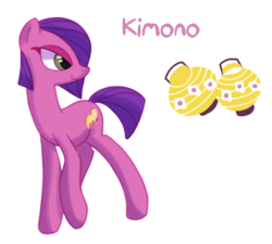 Size: 810x730 | Tagged: safe, artist:faeizumine, kimono, g3, cutie mark, female, solo