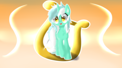 Size: 1500x843 | Tagged: safe, artist:alexander56910, lyra heartstrings, pony, unicorn, g4, chest fluff, cute, cutie mark, cutie mark background, ear fluff, female, fluffy, happy, lyrabetes, lyre, smiling, solo