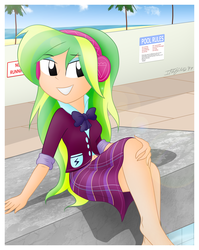 Size: 3150x3964 | Tagged: safe, artist:iflysna94, lemon zest, equestria girls, g4, my little pony equestria girls: friendship games, barefoot, belly button, feet, female, high res, humanized, missing shoes, solo